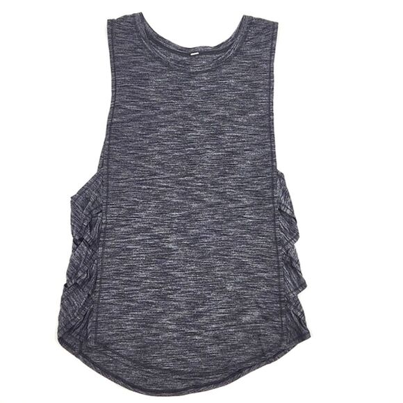 Lululemon Cardio Squad Sleeveless Crewneck Tank Top Heathered Black Women Size 6 - Picture 1 of 8